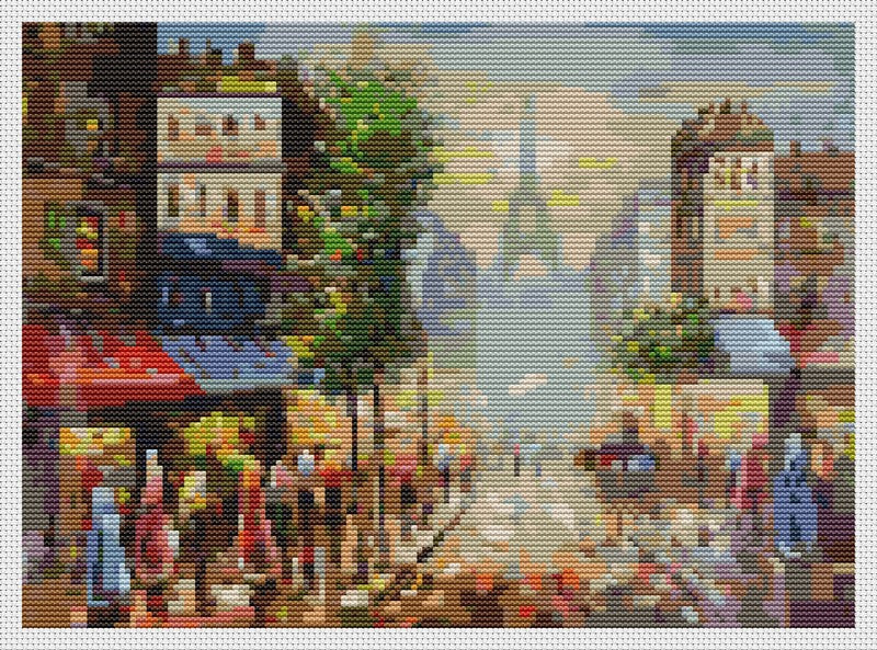 View of the Eiffel Tower Counted Cross Stitch Kit The Art of Stitch