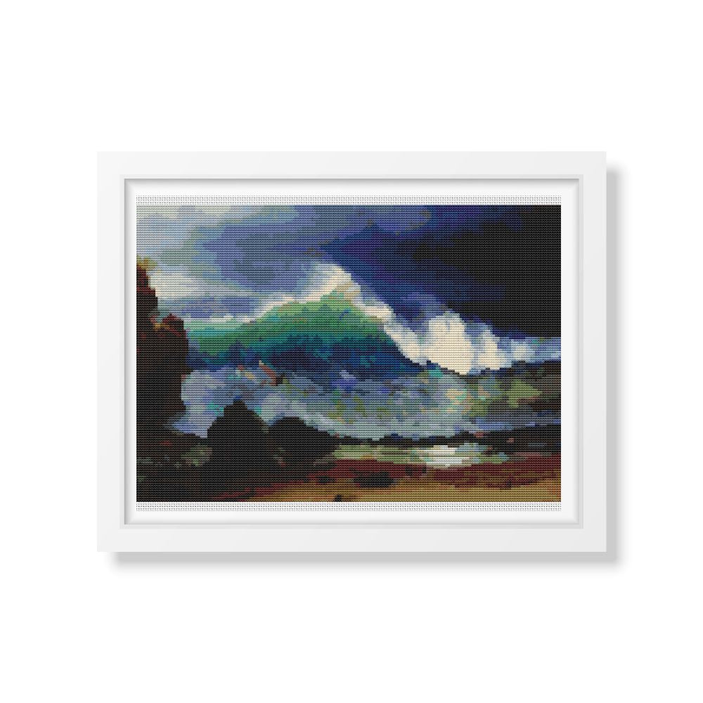 The Shore of the Turquoise Sea Counted Cross Stitch Pattern Albert Bierstadt