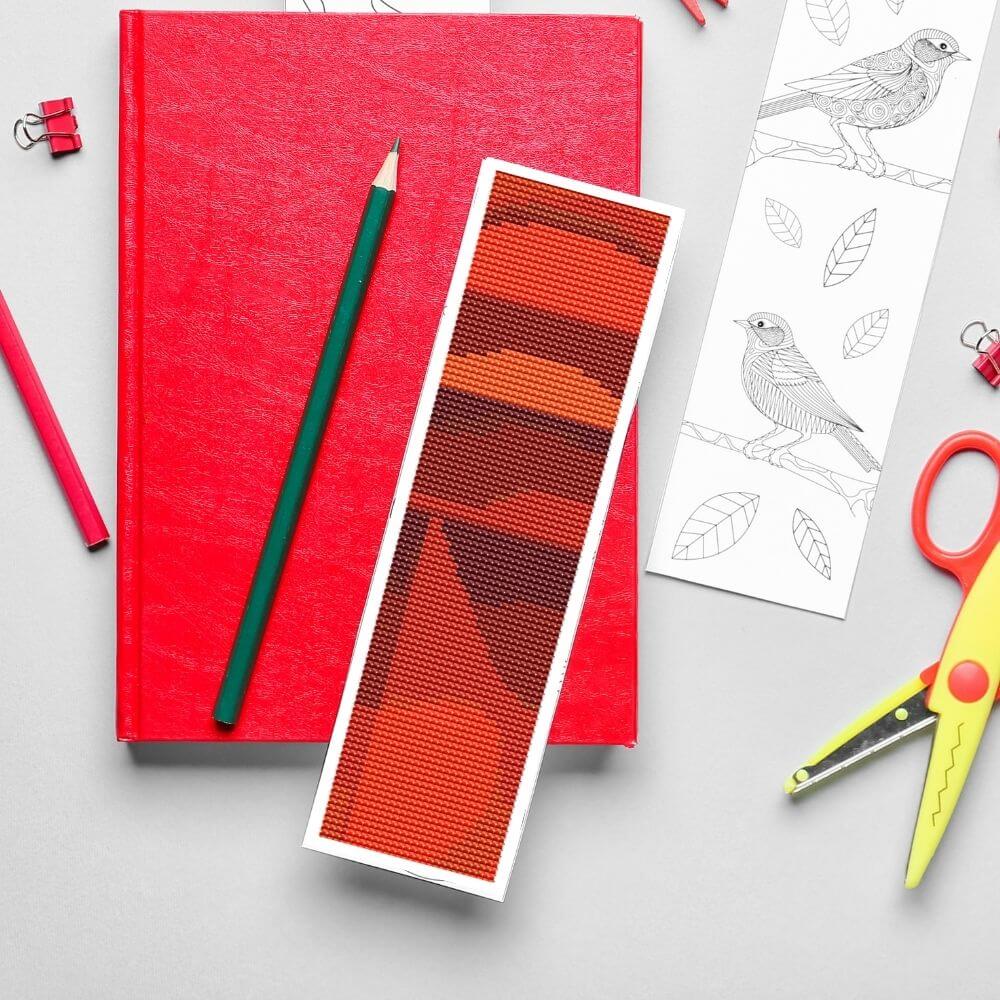 Quiet Burning Bookmark Cross Stitch Kit - Bookmark Cross Stitch Kit - Wassily Kandinsky