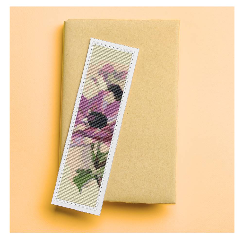 Purple Flowers Bookmark Counted Cross Stitch Kit Catherine Klein