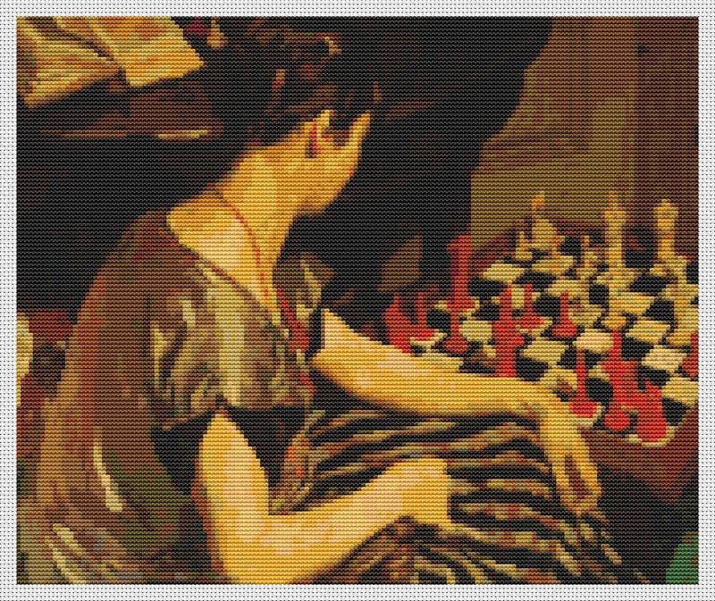 The Chess Board Counted Cross Stitch Pattern Herbert Ashwin Budd