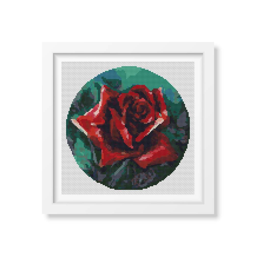 The Red Rose Circle Counted Cross Stitch Kit The Art of Stitch