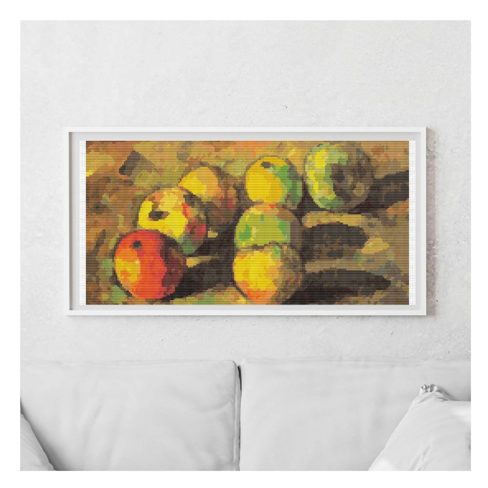 Still Life with Seven Apples Counted Cross Stitch Pattern Paul Cezanne