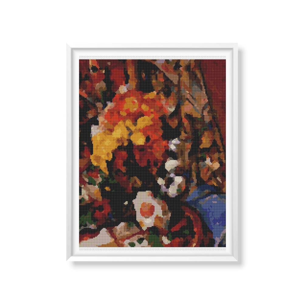 Chrysanthemums Counted Cross Stitch Pattern Paul Cezanne