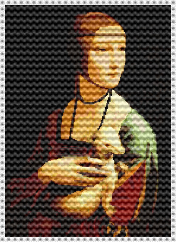 Lady with an Ermine Counted Cross Stitch Kit Leonardo da Vinci