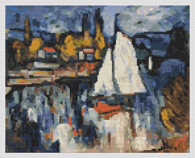 View of the Seine Counted Cross Stitch Pattern Maurice de Vlaminck