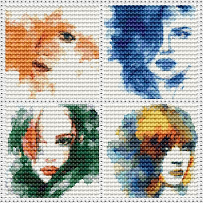 Four Squares featuring The Elements Counted Cross Stitch Pattern The Art of Stitch