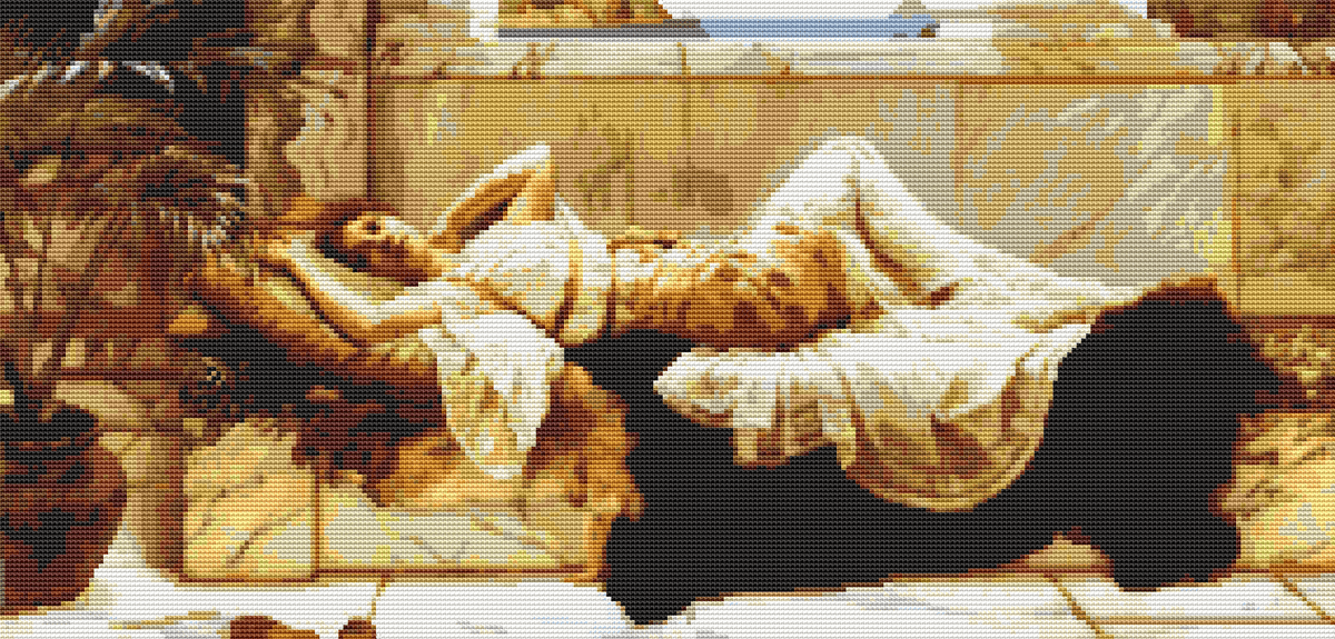 Reclining Girl Cross Stitch Pattern - Premium Cross Stitch Pattern - John William Godward