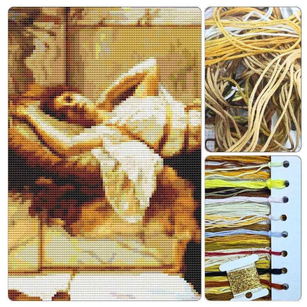 Reclining Girl Cross Stitch Kit - Premium Cross Stitch Kit - John William Godward