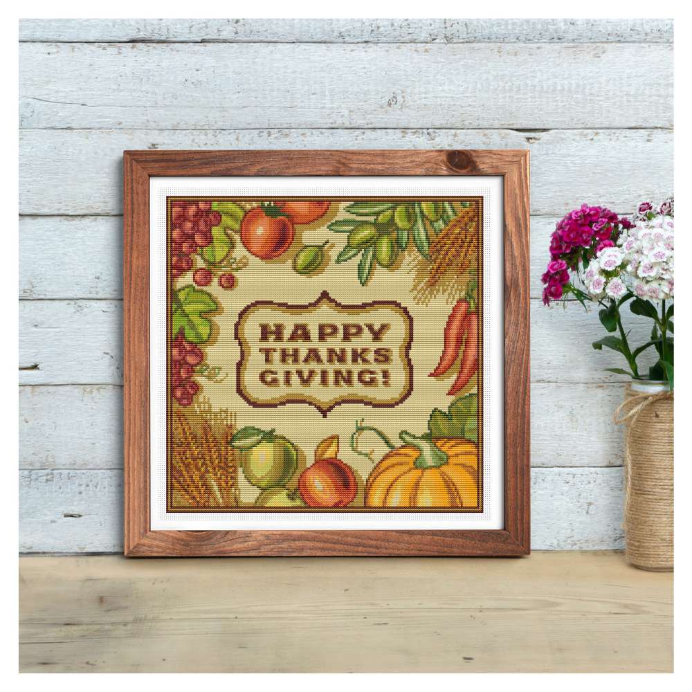 Happy Thanksgiving Counted Cross Stitch Kit The Art of Stitch