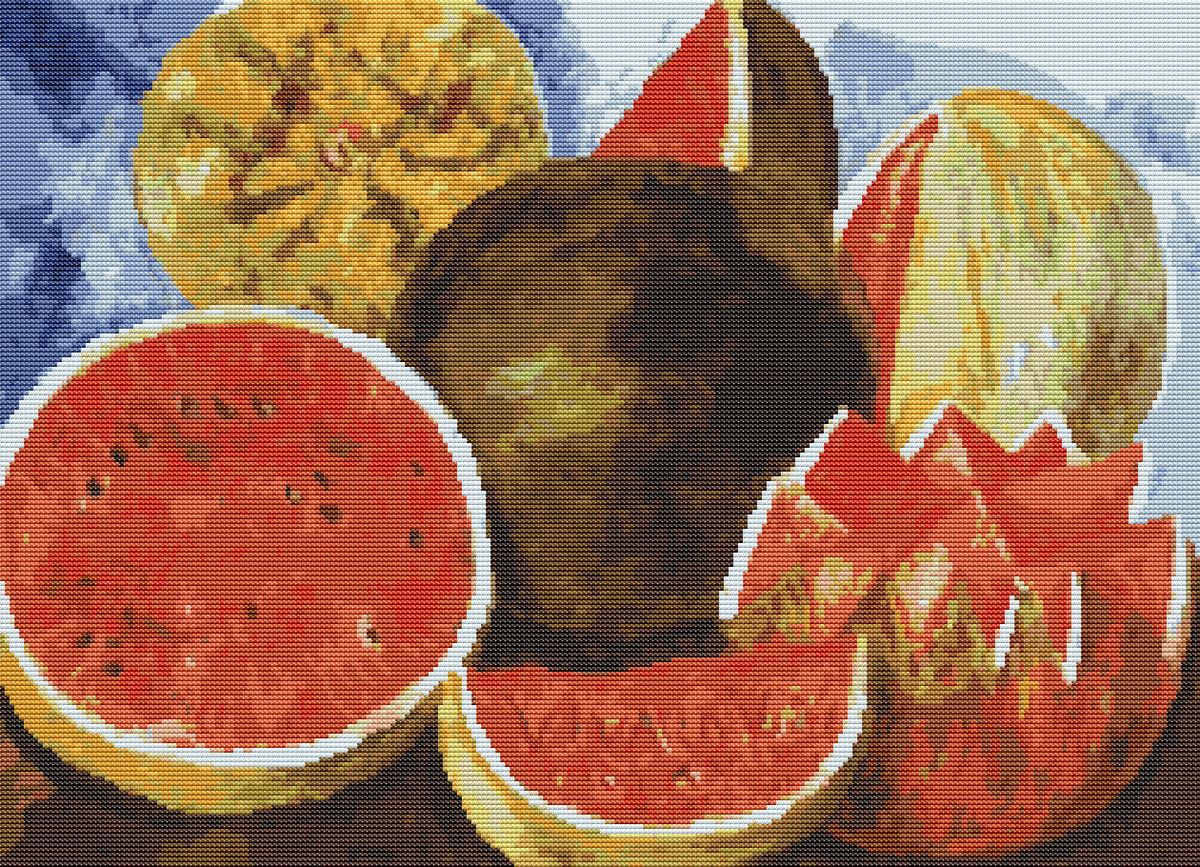 Viva La Vida Watermelons Cross Stitch Kit - Premium Cross Stitch Kit - Frida Kahlo