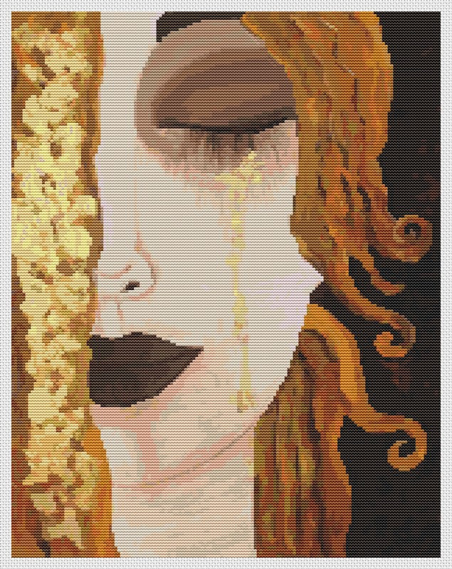 Freya’s Tears Counted Cross Stitch Pattern Gustav Klimt