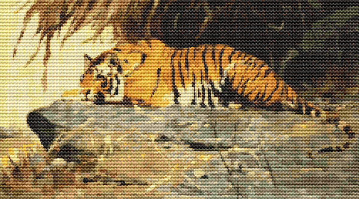 Tiger Cross Stitch Pattern - Premium Cross Stitch Pattern - Friedrich Wilhelm Kuhnert