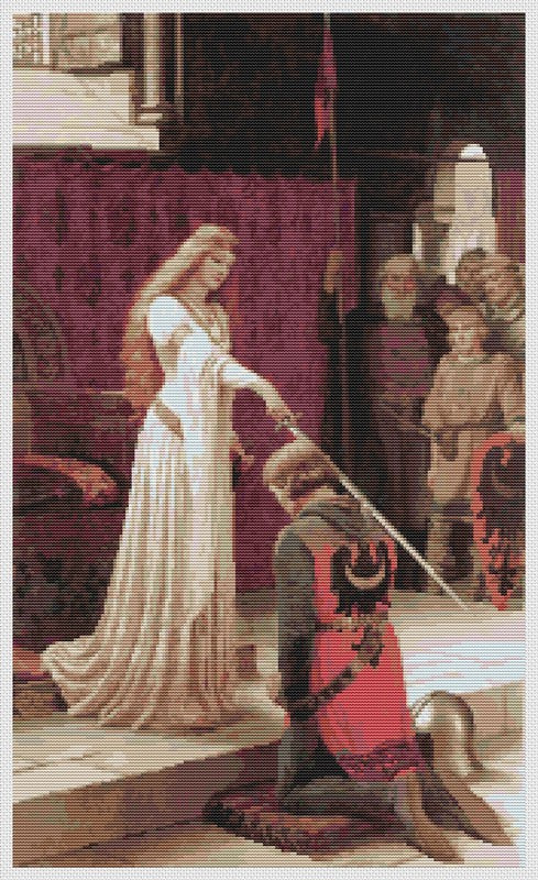The Accolade Counted Cross Stitch Pattern Edmund Blair Leighton