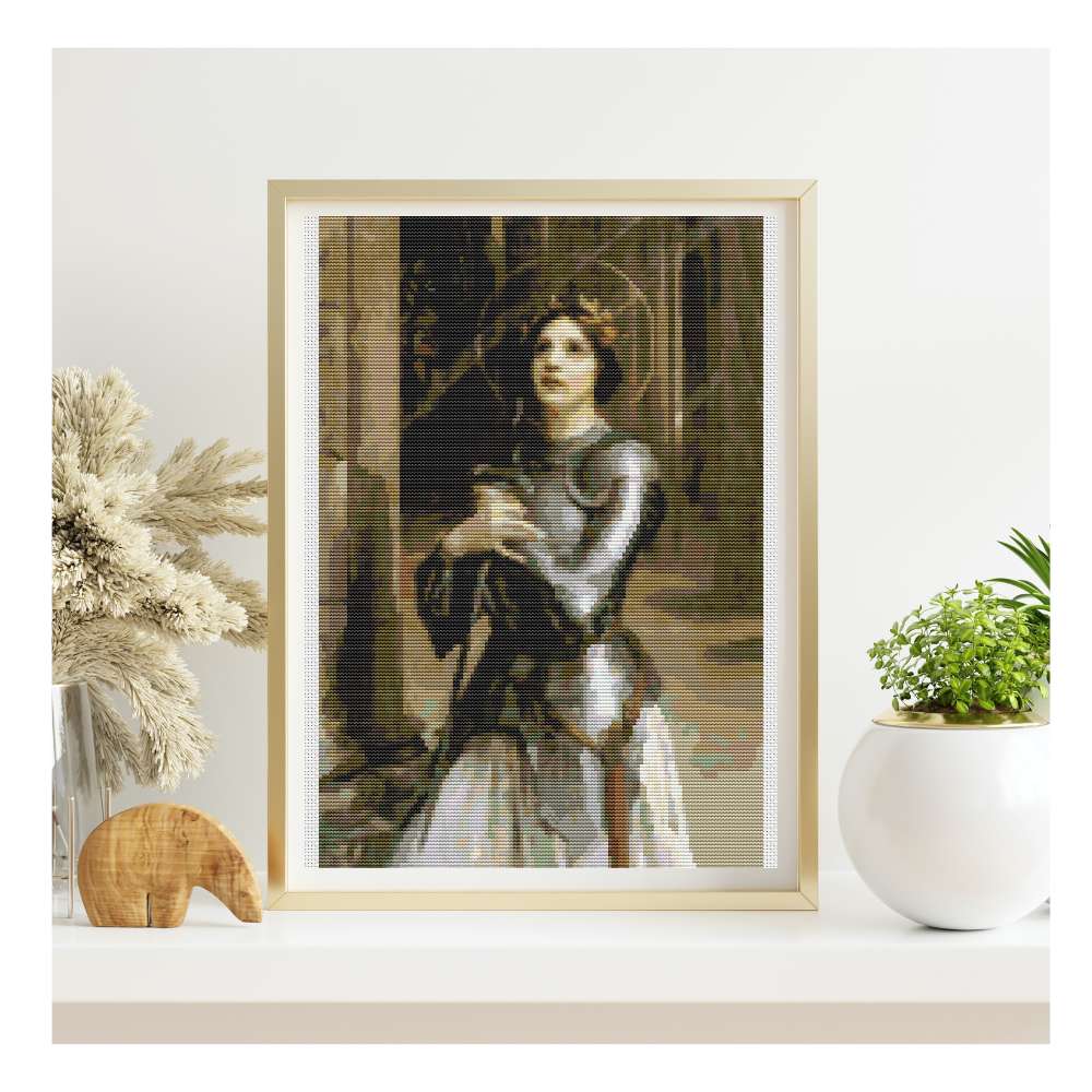 Joan of Arc Counted Cross Stitch Pattern Charles-Amable Lenoir