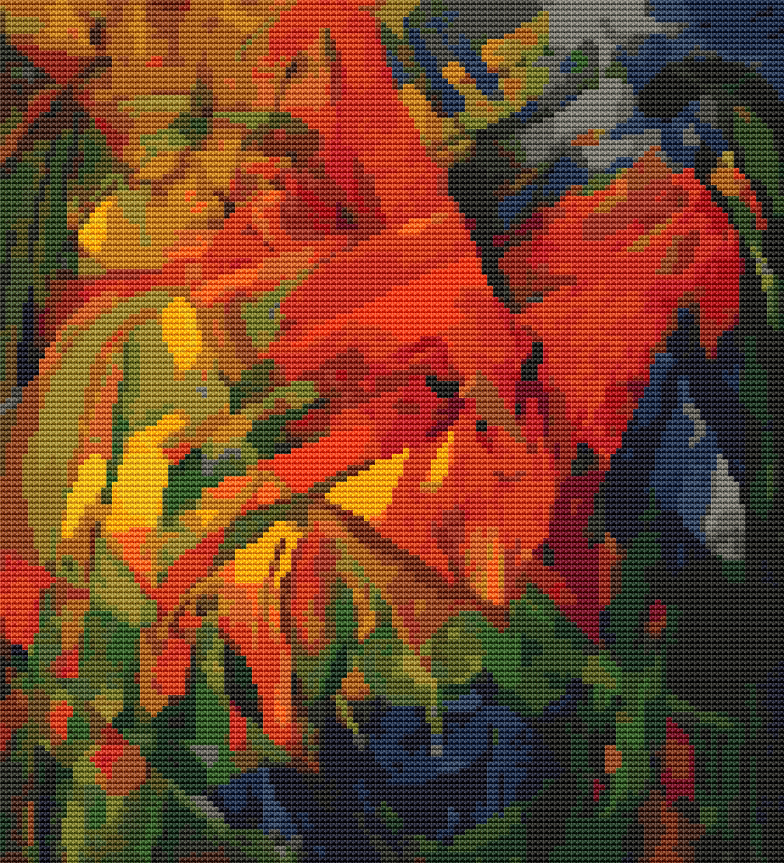 Animals in a Landscape Cross Stitch Kit - Premium Cross Stitch Kit - Franz Marc