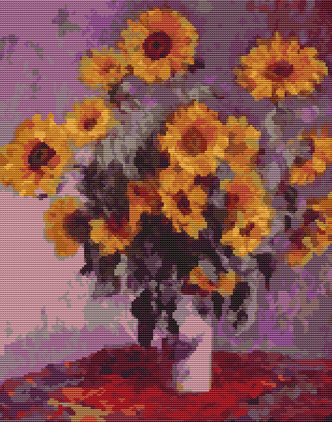 Sunflowers Cross Stitch Kit - Premium Cross Stitch Kit - Claude Monet