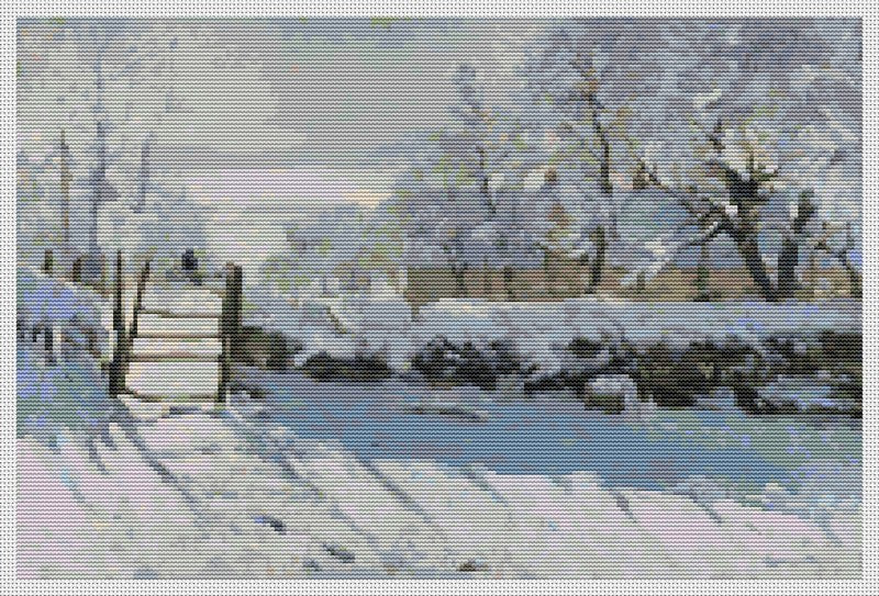 The Magpie Counted Cross Stitch Kit Claude Monet