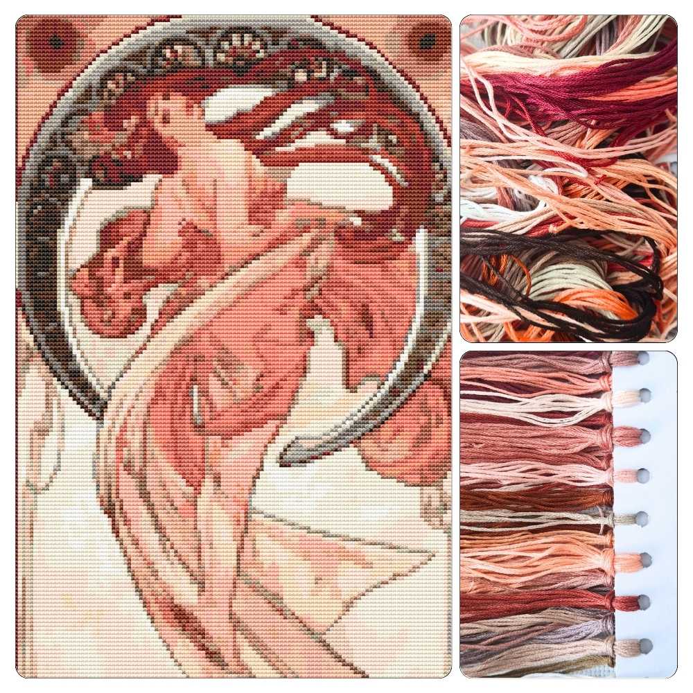 Dance Cross Stitch Kit - Premium Cross Stitch Kit - Alphonse Mucha