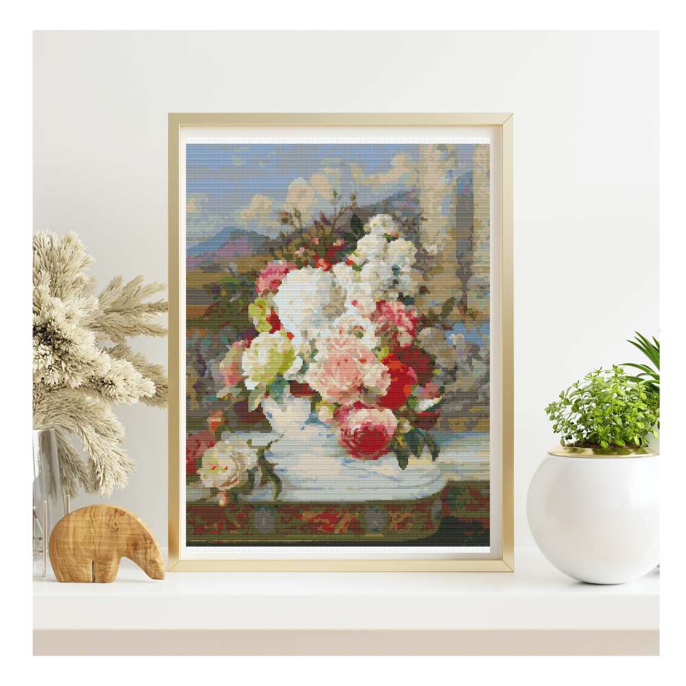 Roses Counted Cross Stitch Kit William Jabez Muckley