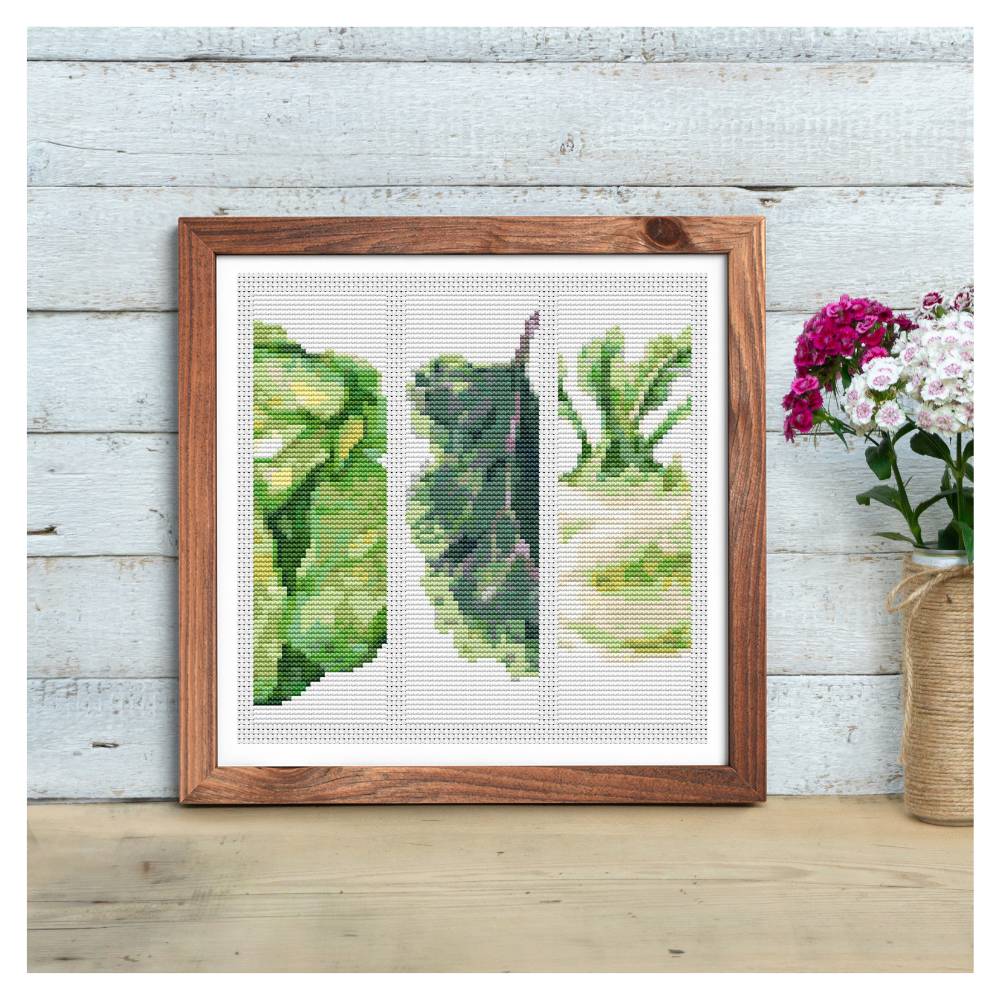 Panel Series featuring A Side of Vegetables Cross Stitch Pattern The Art of Stitch