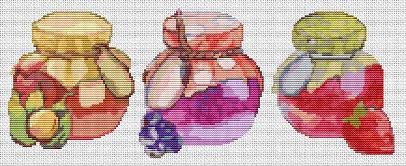 Panel Series featuring Jam Jars Counted Cross Stitch Pattern The Art of Stitch