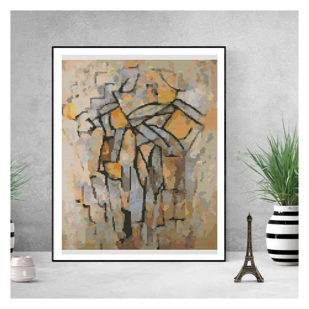 Abstract Counted Cross Stitch Pattern Piet Mondrian