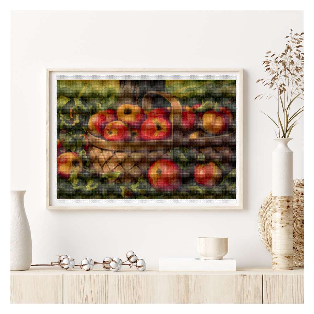 Apples in a Basket Counted Cross Stitch Pattern Levi Wells Prentice