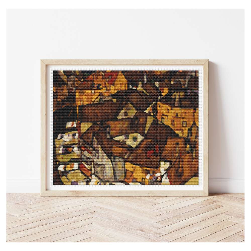 Crescent of Houses Counted Cross Stitch Pattern Egon Schiele