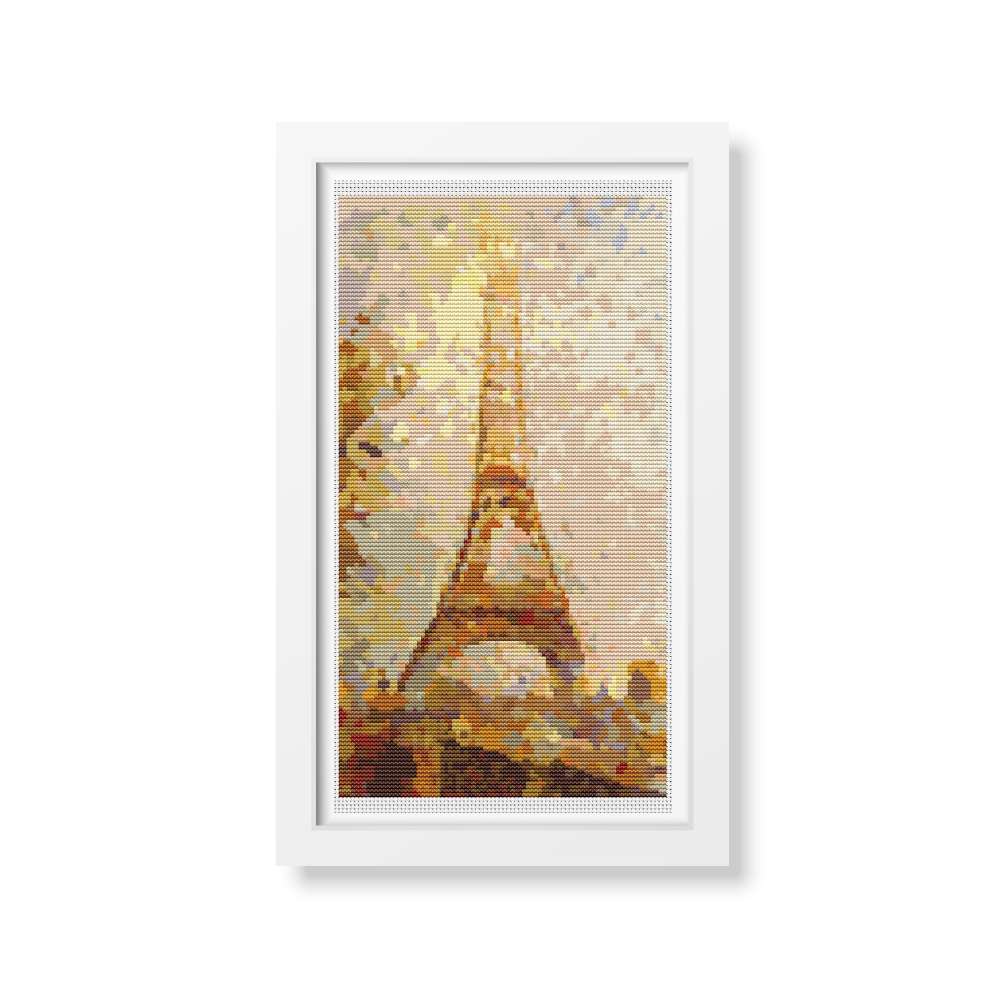 Eiffel Tower Counted Cross Stitch Pattern Georges Seurat