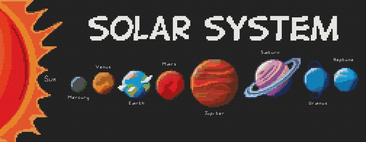 Solar System Cross Stitch Pattern - Premium Cross Stitch Pattern - The Art of Stitch