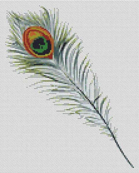 Peacock Feather Counted Cross Stitch Pattern The Art of Stitch