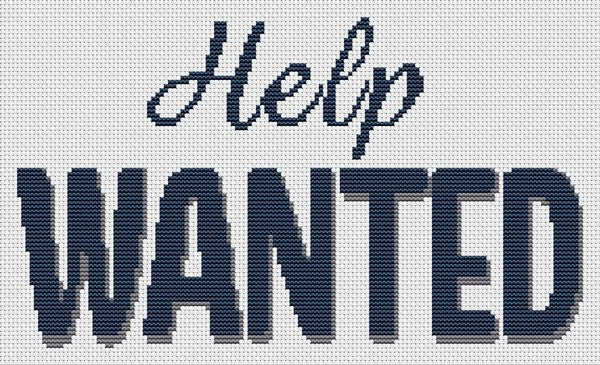 Help Wanted Counted Cross Stitch Pattern The Art of Stitch