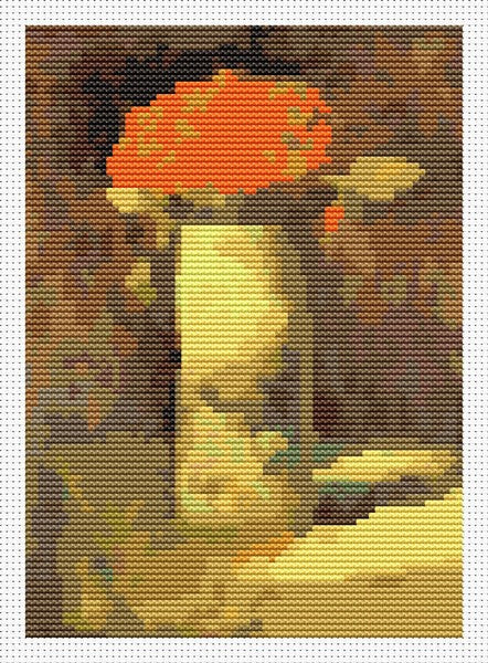 Flowers in Vase Mini Counted Cross Stitch Pattern Georges Seurat