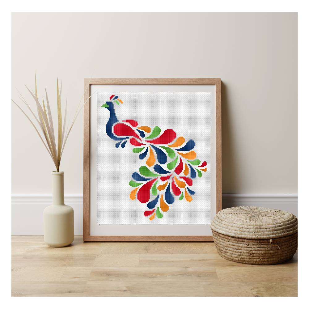 Abstract Peacock in Counted Cross Stitch Kit Lisa Fischer