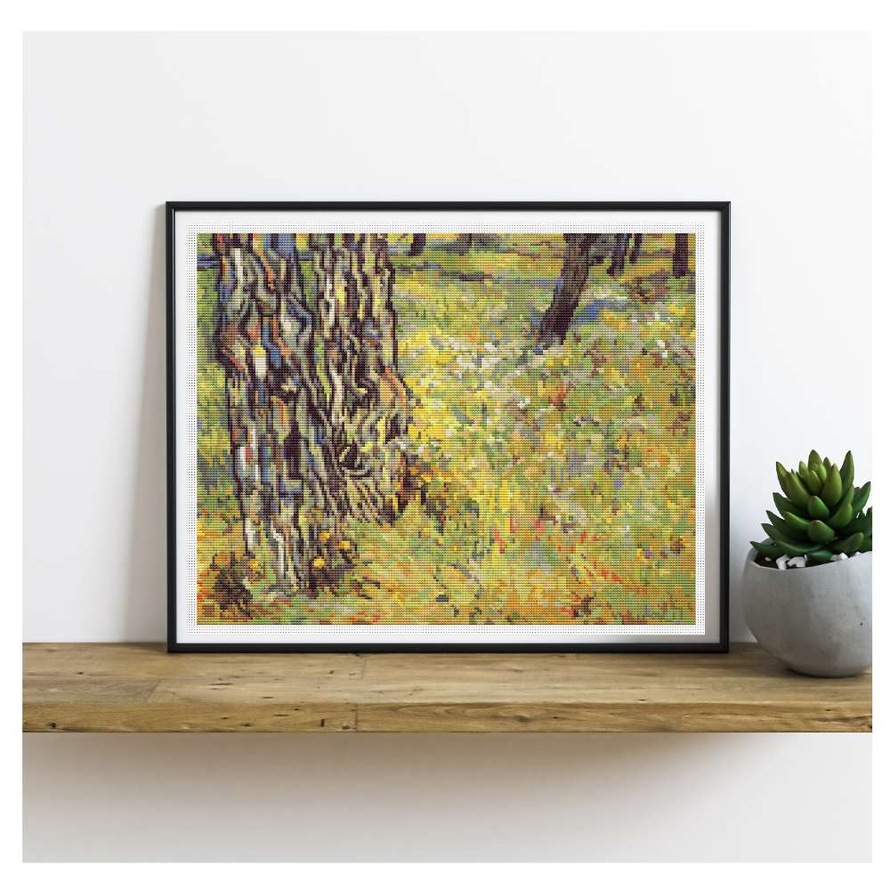 Baumstämme Tree Trunks Counted Cross Stitch Pattern Vincent Van Gogh