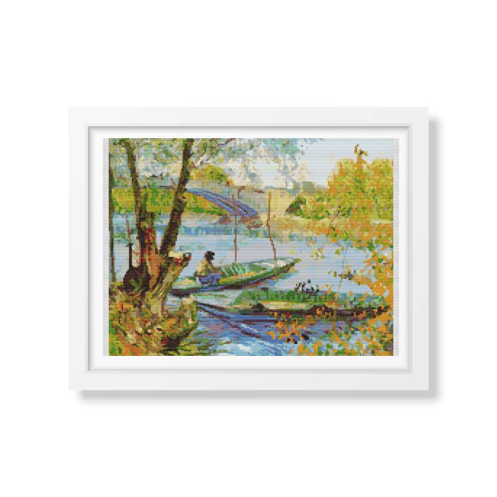 Fishing in the Spring Counted Cross Stitch Kit Vincent Van Gogh