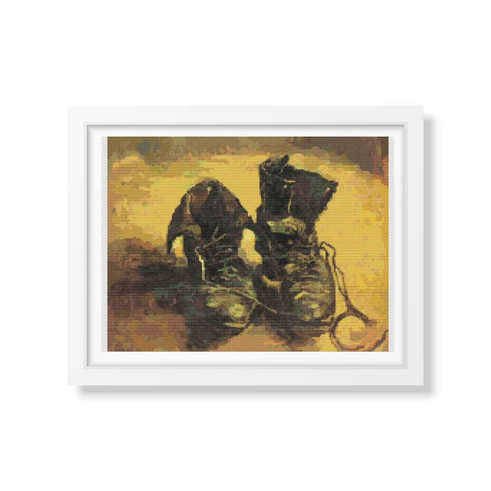 A Pair of Shoes Counted Cross Stitch Pattern Vincent Van Gogh