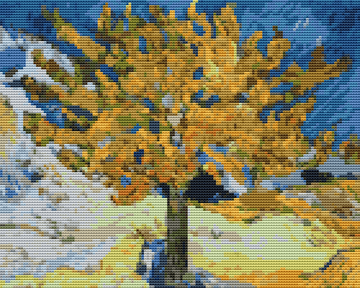 The Mulberry Tree Cross Stitch Kit - Premium Cross Stitch Kit - Vincent Van Gogh