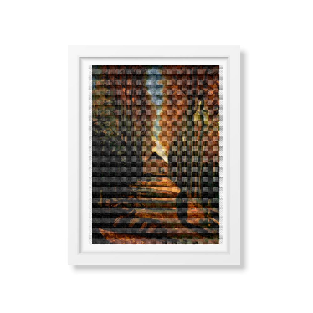 Avenue of Poplars at Sunset Counted Cross Stitch Kit Vincent Van Gogh
