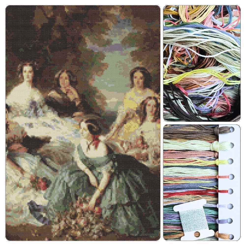 Empress Eugénie Surrounded by her Ladies in Waiting Cross Stitch Kit - Premium Cross Stitch Kit - Franz Xaver Winterhalter