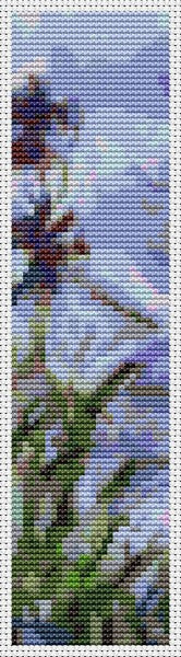 Irises Bookmark Counted Cross Stitch Pattern Claude Monet