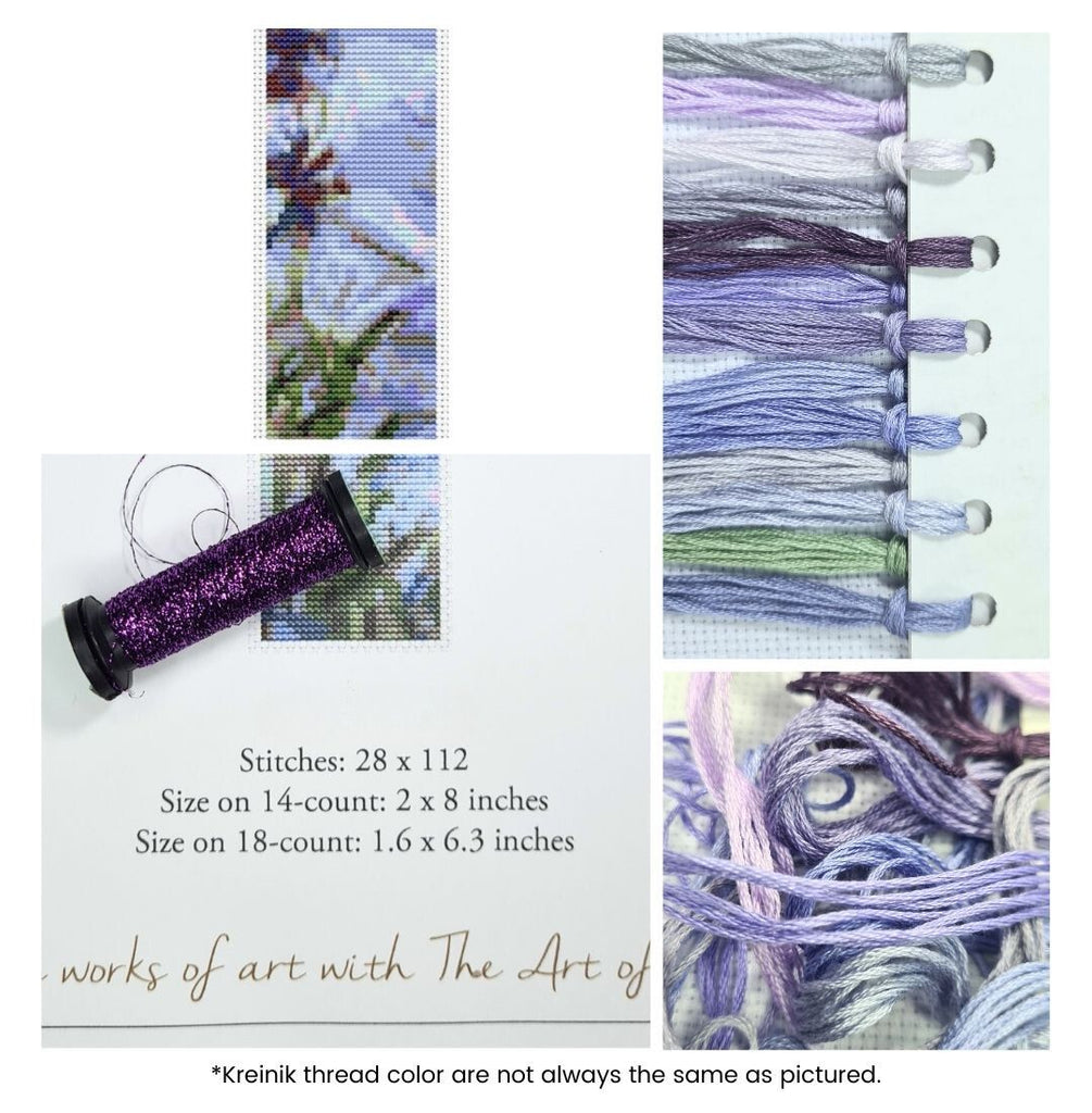 Irises Bookmark Counted Cross Stitch Kit Claude Monet
