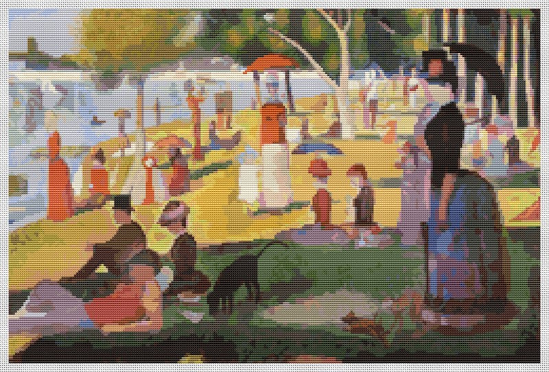 A Sunday Afternoon on the Island of La Grande Jatte Counted Cross Stitch Kit Georges Seurat