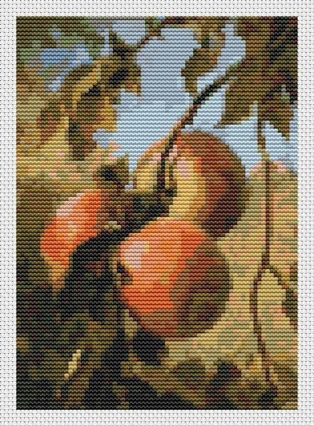 Apples Mini Counted Cross Stitch Pattern Thomas Worthington Wittredge