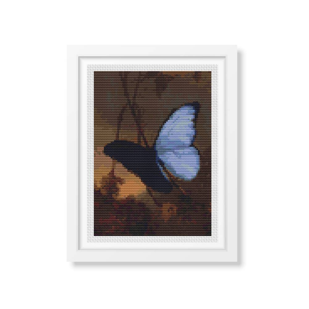 Blue Morpho Butterfly Mini Counted Cross Stitch Kit Martin Johnson Heade