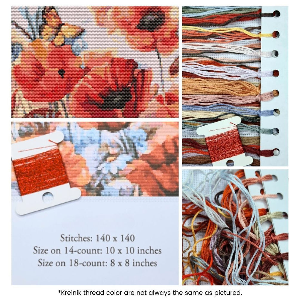Poppies in Bloom Counted Cross Stitch Kit The Art of Stitch