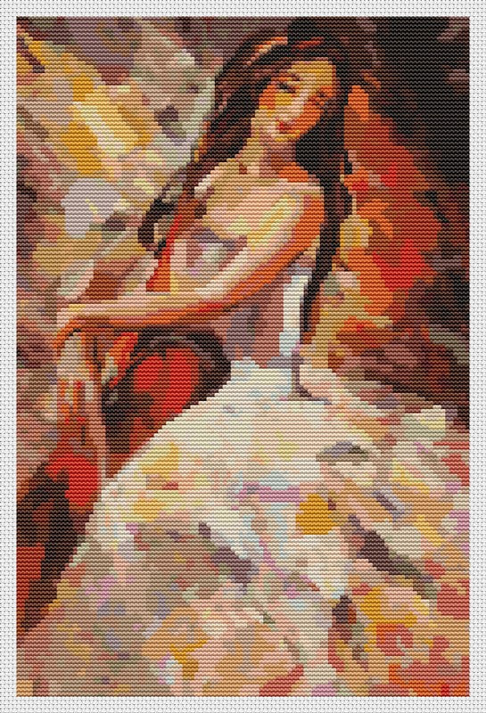 The Cellist Counted Cross Stitch Pattern The Art of Stitch