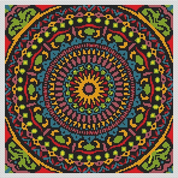 Hypnotic Mandala Counted Cross Stitch Pattern The Art of Stitch