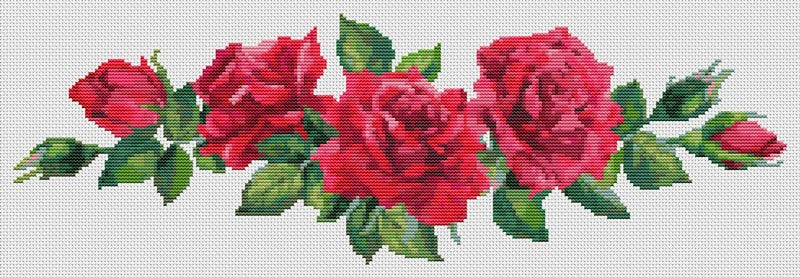 Red Roses Counted Cross Stitch Pattern The Art of Stitch